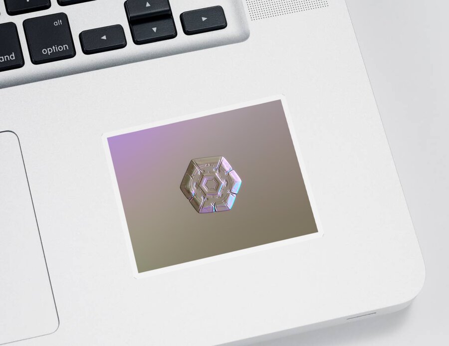 Day Sticker featuring the photograph Snowflake photo - Frozen hearts by Alexey Kljatov