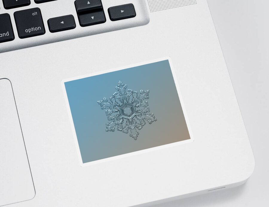Snowflake Sticker featuring the photograph Snowflake photo - Ornate pattern by Alexey Kljatov