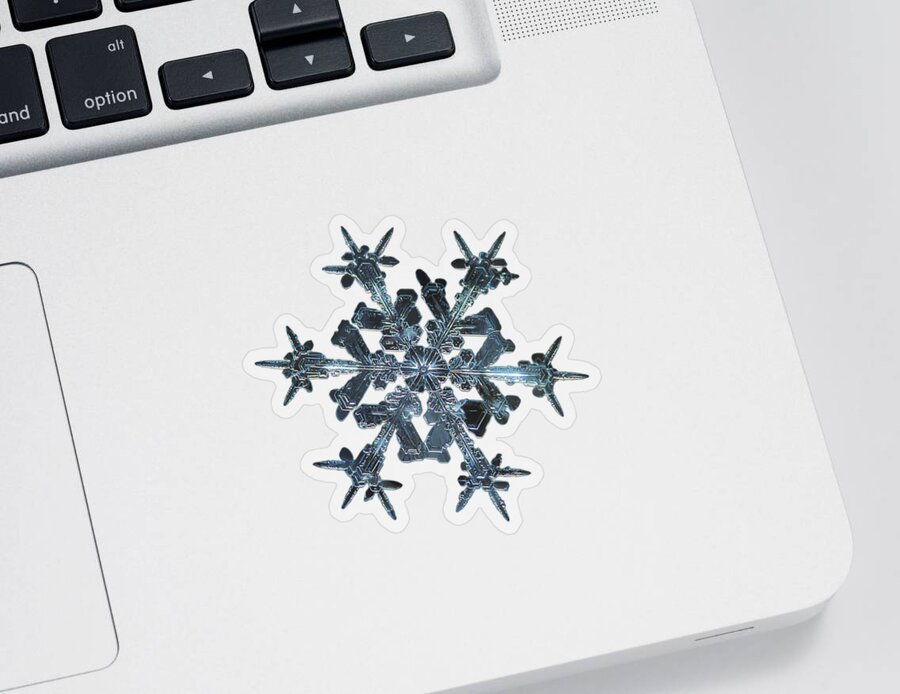 Snowflake Sticker featuring the photograph Snowflake photo - Starlight by Alexey Kljatov