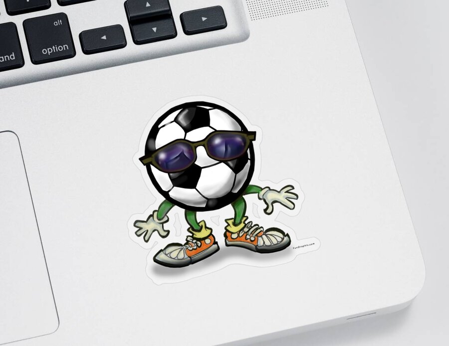Soccer Sticker featuring the digital art Soccer Cool by Kevin Middleton