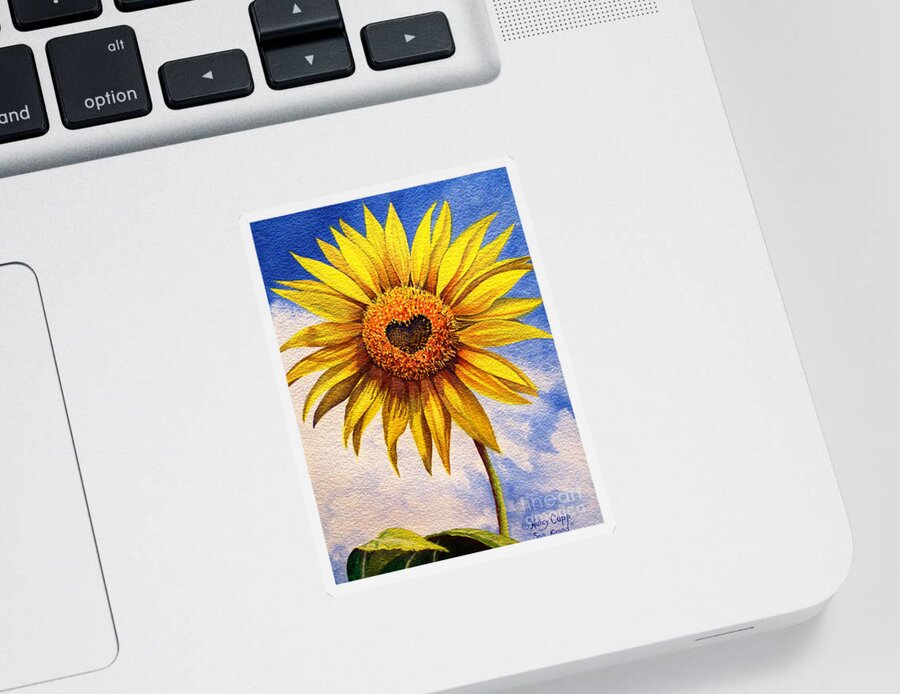Sunflower Sticker featuring the painting Son Kissed by Nancy Cupp
