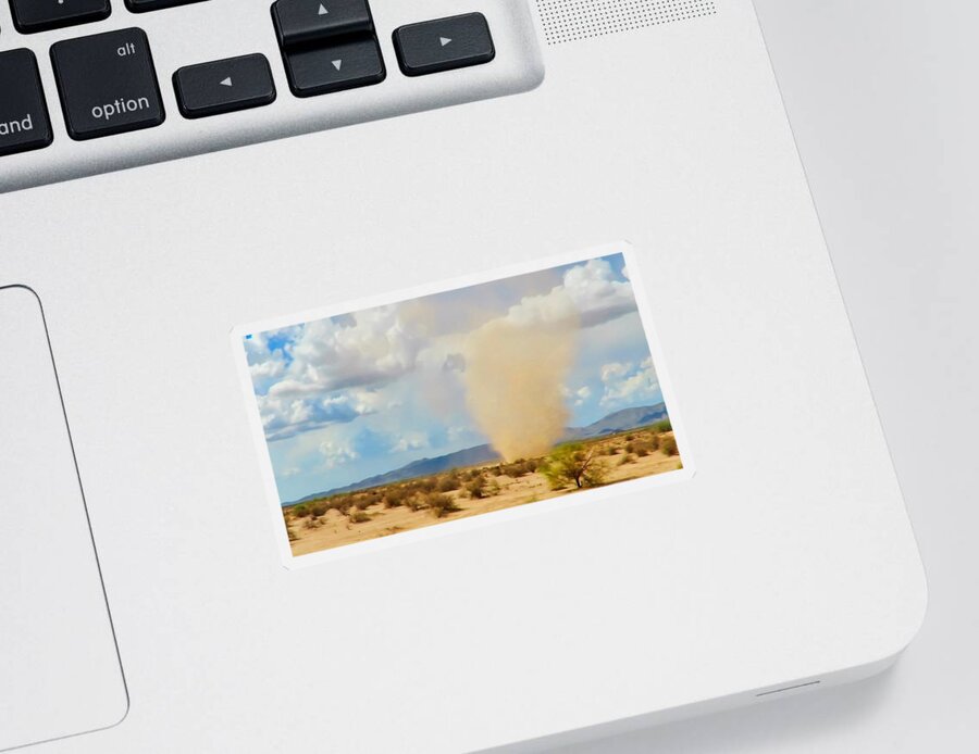 Arizona Sticker featuring the photograph Sonoran Desert Dust Devil by Judy Kennedy