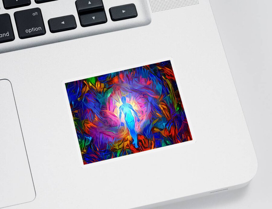 Tunnel Sticker featuring the digital art Soul tunnel by Bruce Rolff
