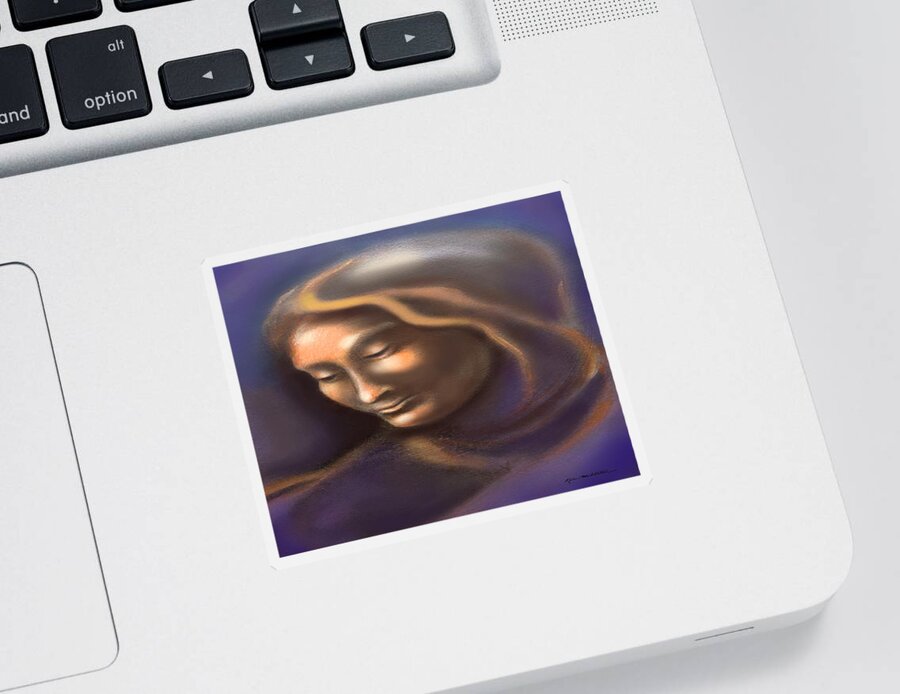 Madonna Sticker featuring the digital art Spectrum of Emotion Sadness Grief #1 by Kevin Middleton