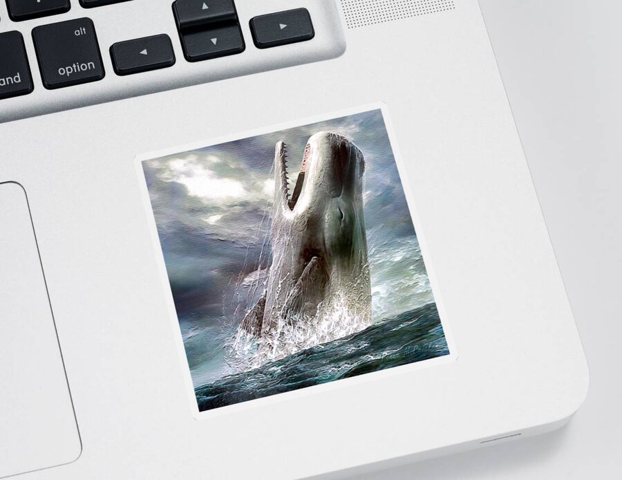 Whale Sticker featuring the digital art Sperm Whale by Pennie McCracken