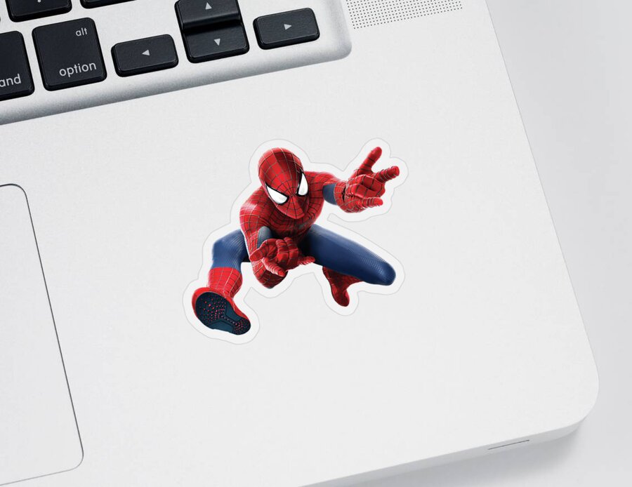 Spider Man Sticker featuring the mixed media Spider Man Splash Super Hero Series by Movie Poster Prints