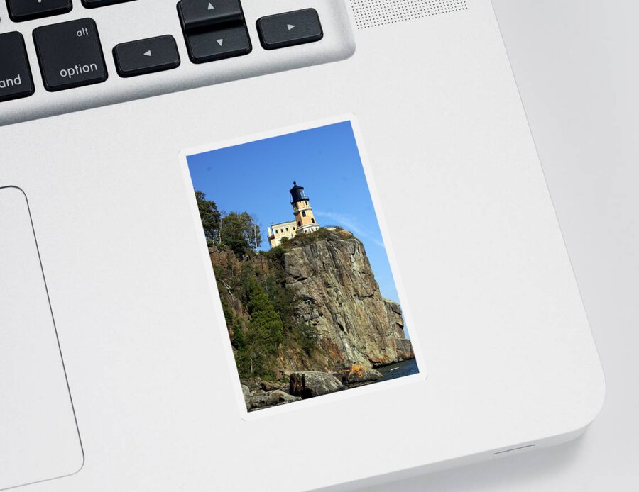 Lighthouse Sticker featuring the photograph Split Rock 3 by Marty Koch