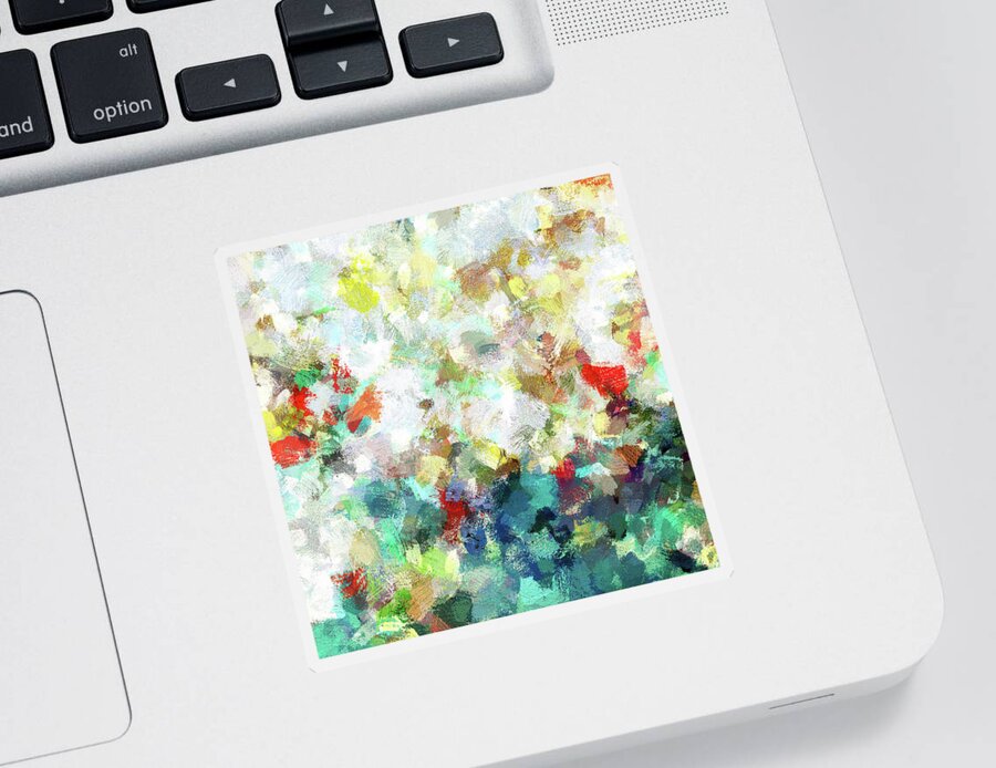 Abstract Sticker featuring the painting Spring Abstract Art / Vivid Colors by Inspirowl Design