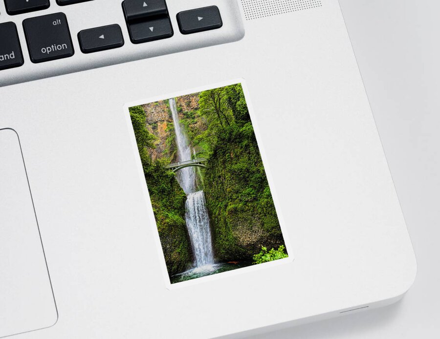 Pacific Northwest Sticker featuring the photograph Spring at Multnomah Falls by Dale Kauzlaric
