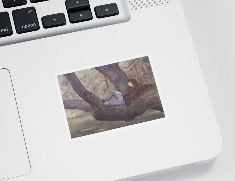 Portrait Sticker featuring the painting Spring Dreaming by David Ladmore