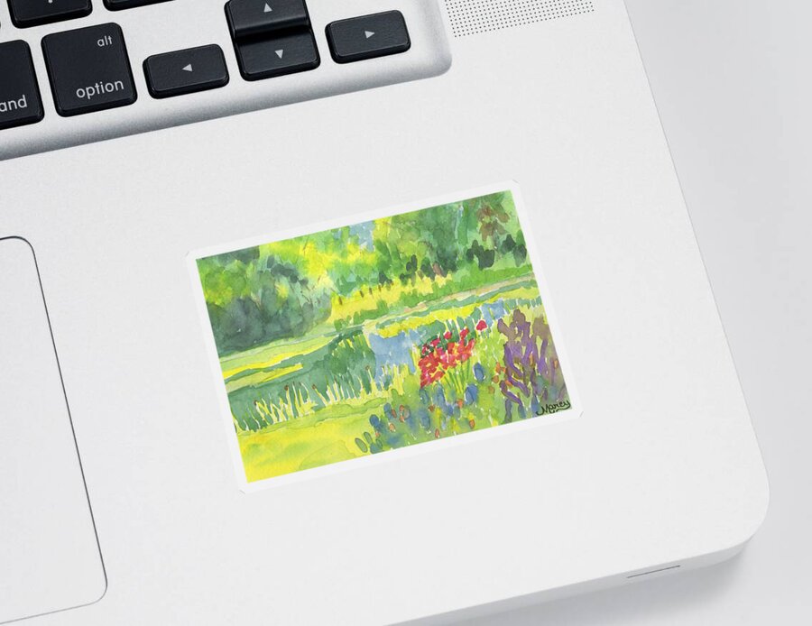 Watercolor Sticker featuring the painting Spring Garden by Marcy Brennan