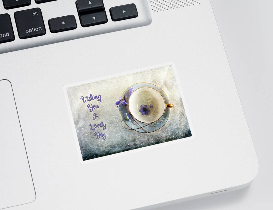 Greeting Sticker featuring the photograph Spring in a Cup by Randi Grace Nilsberg