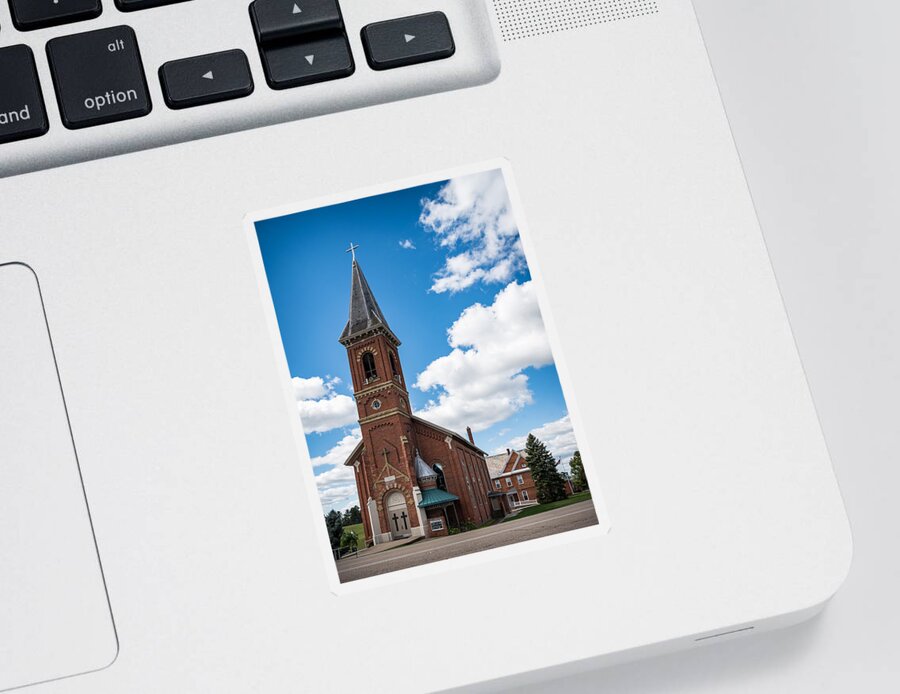 Church Sticker featuring the photograph St. John The Baptist Catholic Church by Holden The Moment