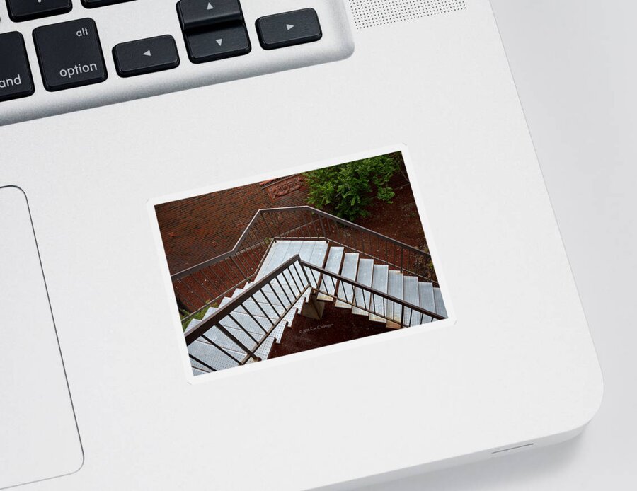 Stairs Sticker featuring the photograph Stairs and Railing 1 by Kae Cheatham