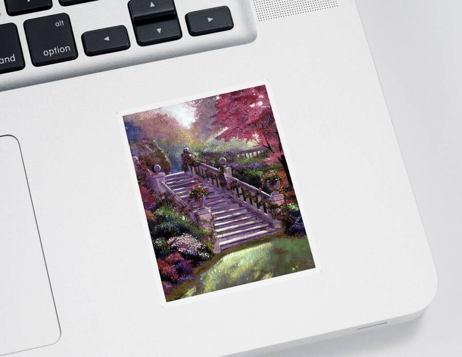 Gardens Sticker featuring the painting Stairway to My Heart by David Lloyd Glover