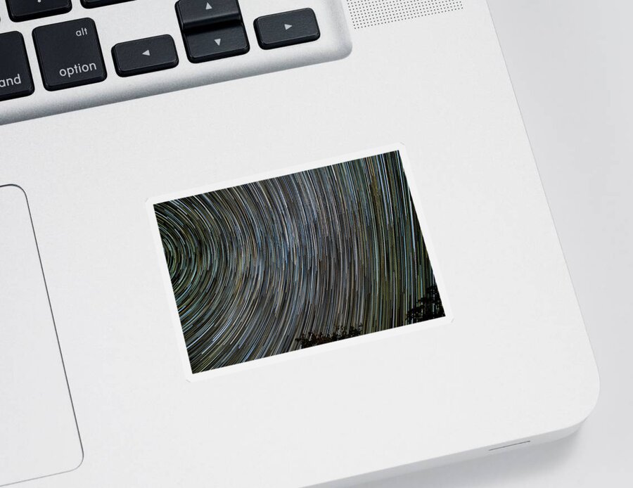 Night Sticker featuring the photograph Star Trails by Paul Freidlund