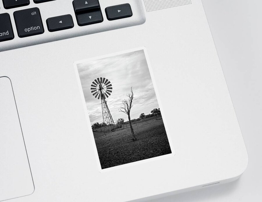 Windmill Sticker featuring the photograph Stark Silhouettes by Catherine Reading