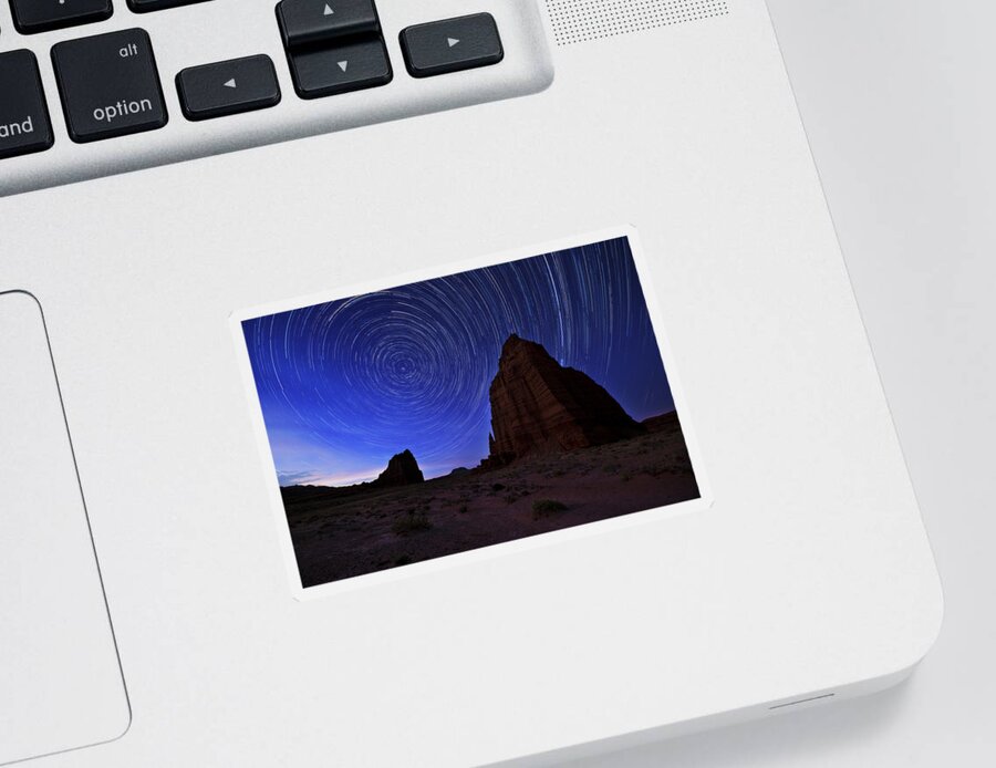 Stars Above The Moon Sticker featuring the photograph Stars Above the Moon by Chad Dutson