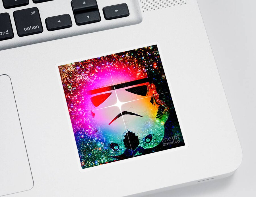 Trooper Sticker featuring the digital art Stellar Trooper by HELGE Art Gallery