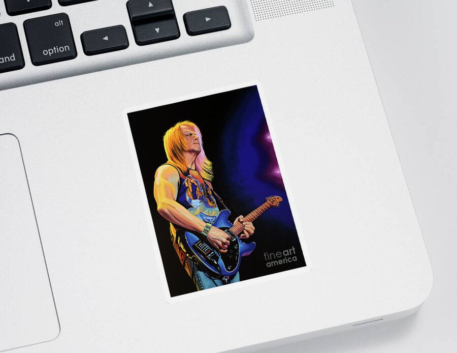 Steve Morse Sticker featuring the painting Steve Morse Painting by Paul Meijering