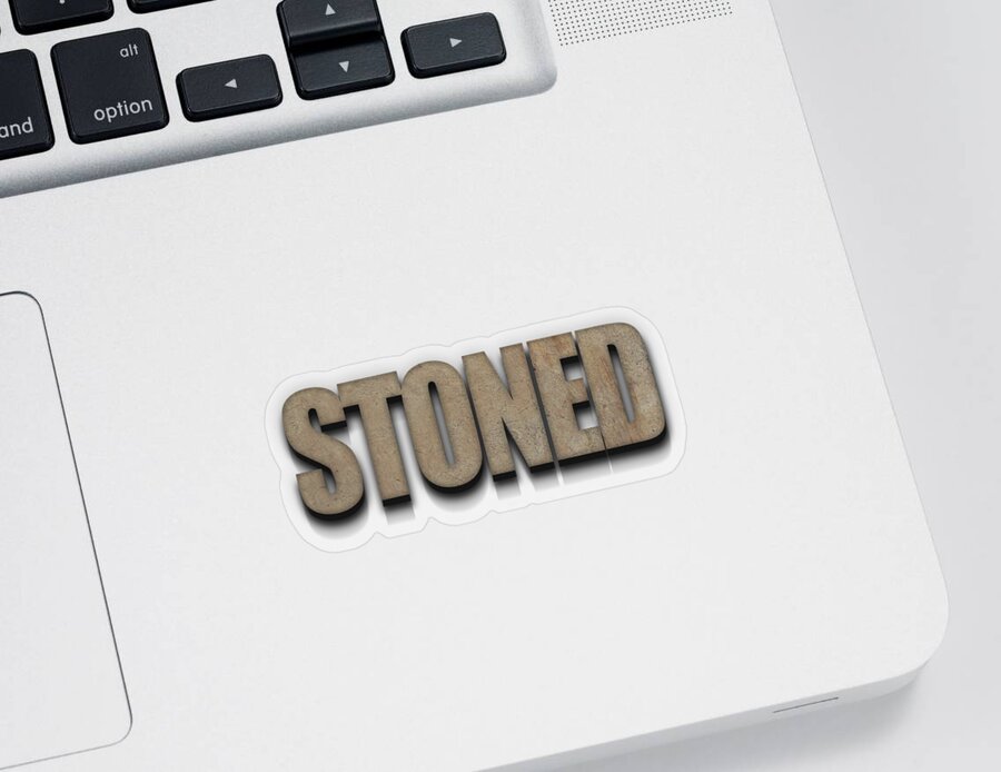 Stoned Sticker featuring the digital art Stoned tee by Edward Fielding
