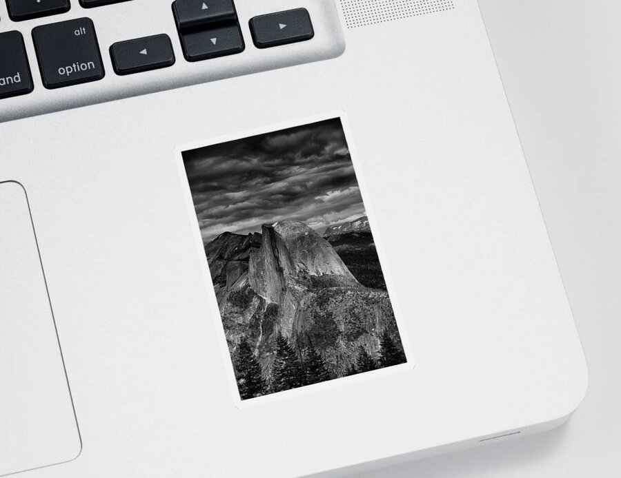 Storm Coming Half Dome Sticker featuring the photograph Storm Coming Half Dome by Raymond Salani III