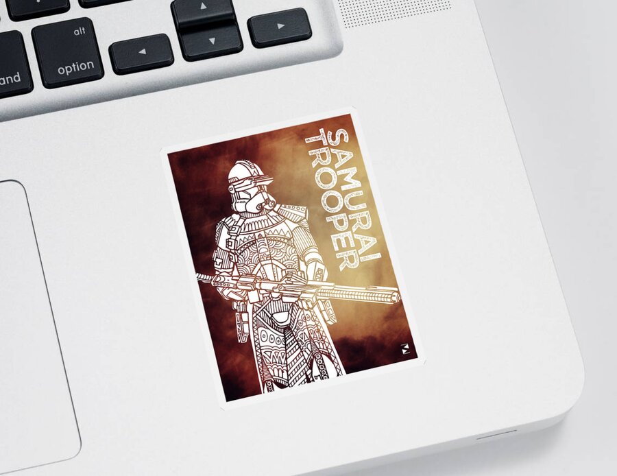 Stormtrooper Sticker featuring the mixed media Stormtrooper - Star Wars Art - Brown by Studio Grafiikka