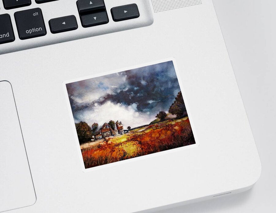 Painting Sticker featuring the painting Stormy Skies by Geni Gorani