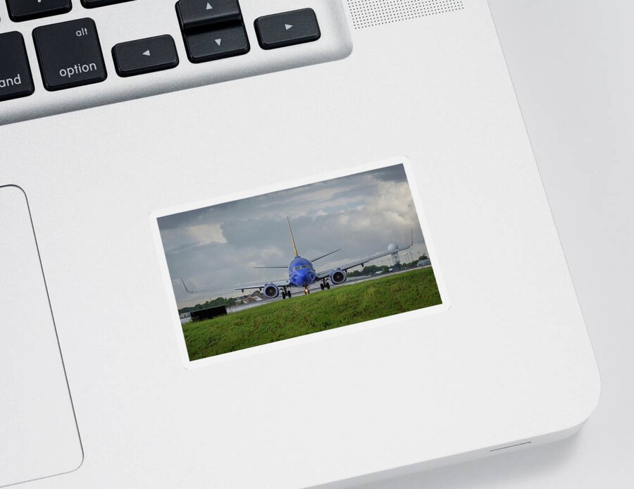 Aviation Sticker featuring the photograph Straight At You by Guy Whiteley