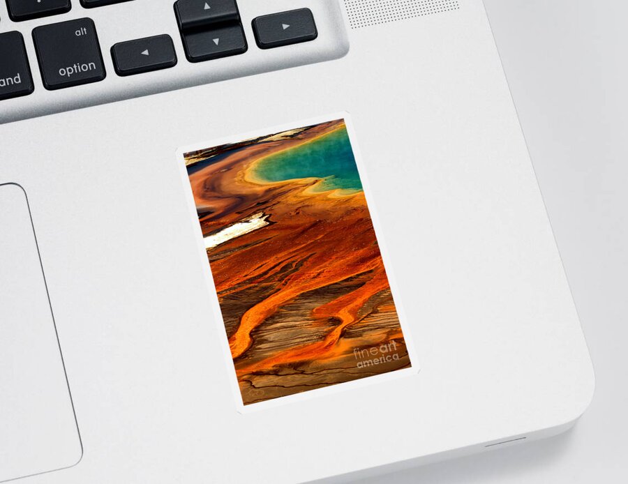 Grand Prismatic Sticker featuring the photograph Streams Of Algae Mats by Adam Jewell