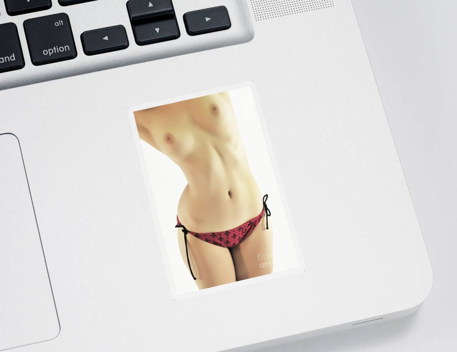 Glamour Photographs Sticker featuring the photograph String Bikini by Robert WK Clark