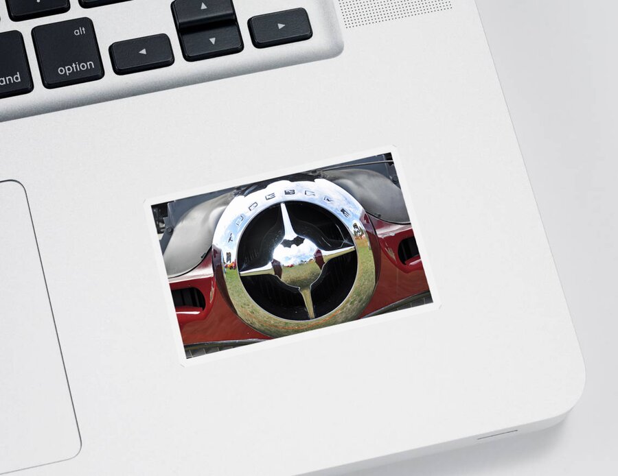 Car Sticker featuring the photograph Studebaker Chrome by Glenn Gordon