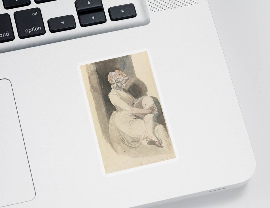 Fuseli Sticker featuring the drawing Study of a Seated Woman by Henry Fuseli