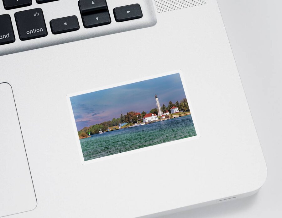 Lighthouse Sticker featuring the photograph Sturgeon Bay Ship Canal Light Tower by Susan Rissi Tregoning