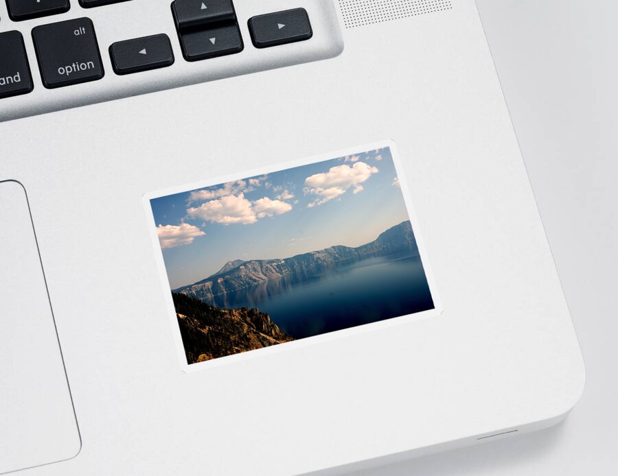 Blue Lake Sticker featuring the photograph Summer at Crater Lake by Beth Collins