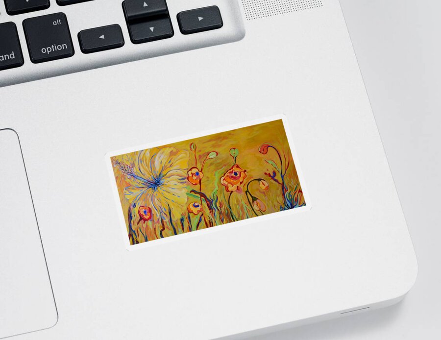 Flowers Sticker featuring the painting Summer Hibiscus Flower by Gregory Merlin Brown