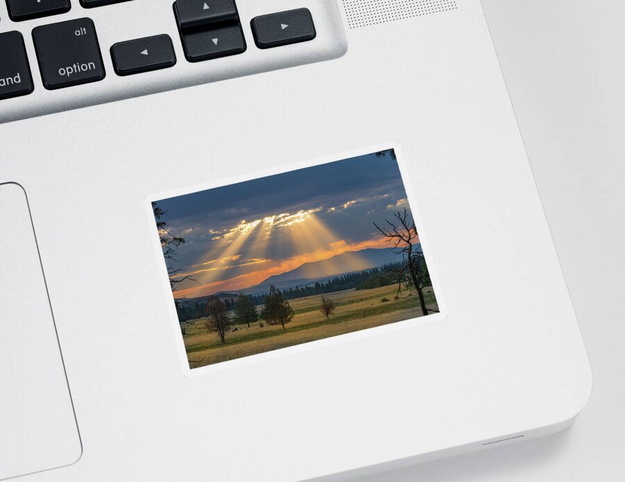 Landscape Sticker featuring the photograph Sun Rays In the Valley by Randy Robbins
