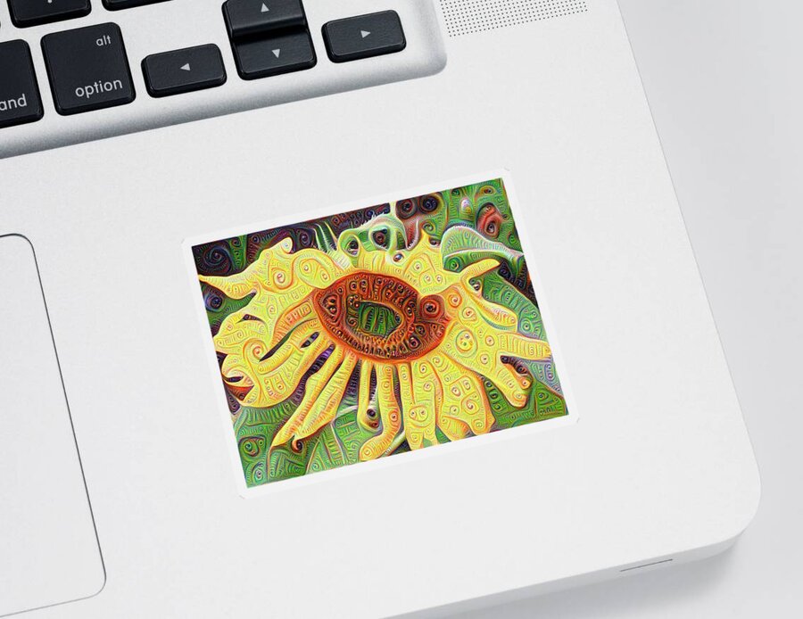 Digital Art Sticker featuring the photograph Sunflower by Spikey Mouse Photography