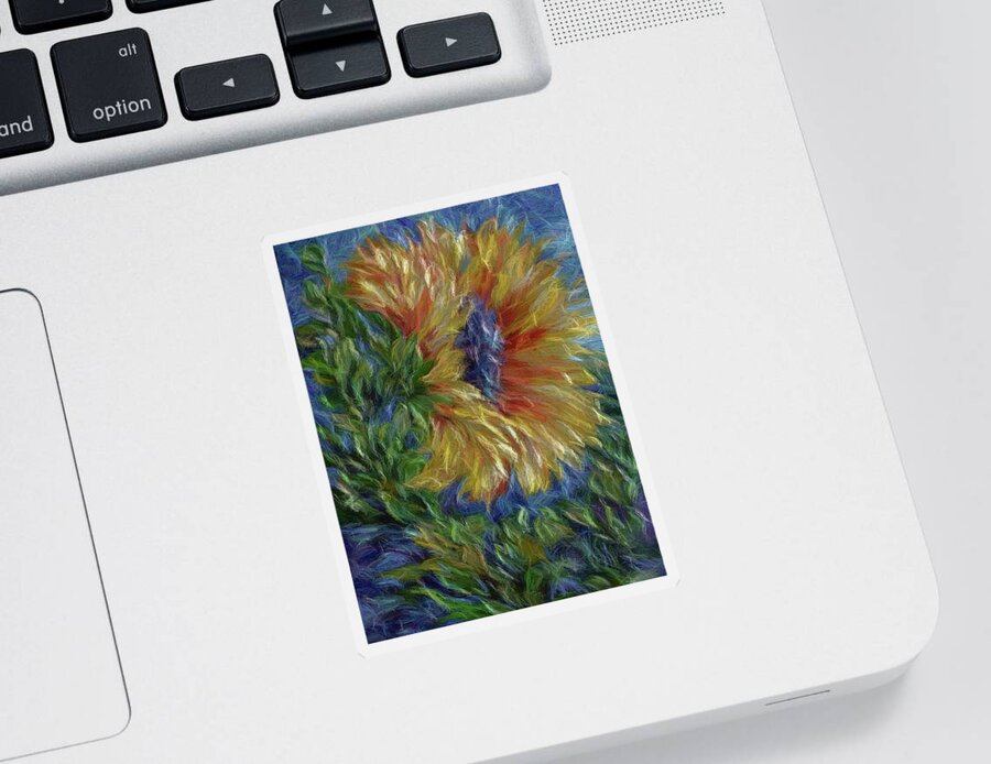 Sunflower Sticker featuring the digital art Sunflower by OLena Art