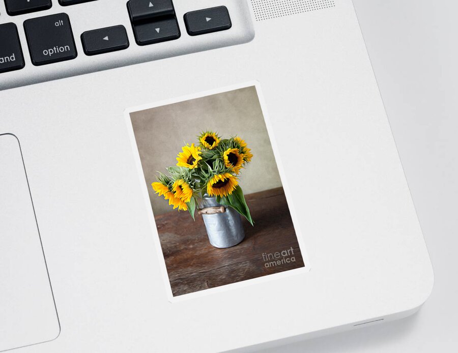 Sunflower Sticker featuring the photograph Sunflowers by Nailia Schwarz