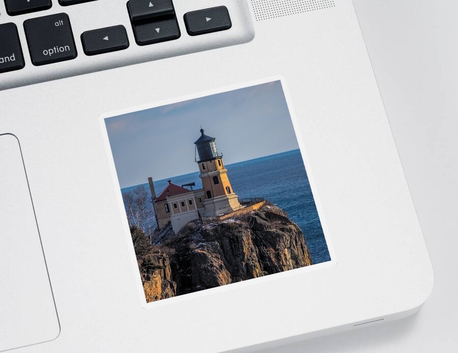 Split Rock Lighthouse Sticker featuring the photograph Sunlight On Split Rock Lighthouse by Paul Freidlund