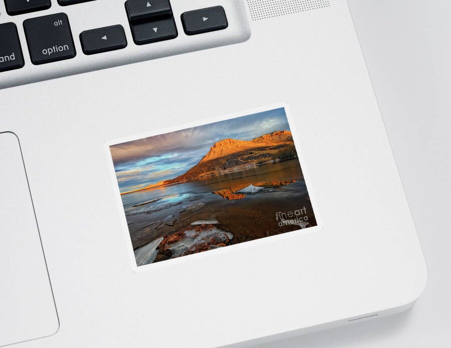 Butte Sticker featuring the photograph Sunlight on the Flatirons Reservoir by Ronda Kimbrow
