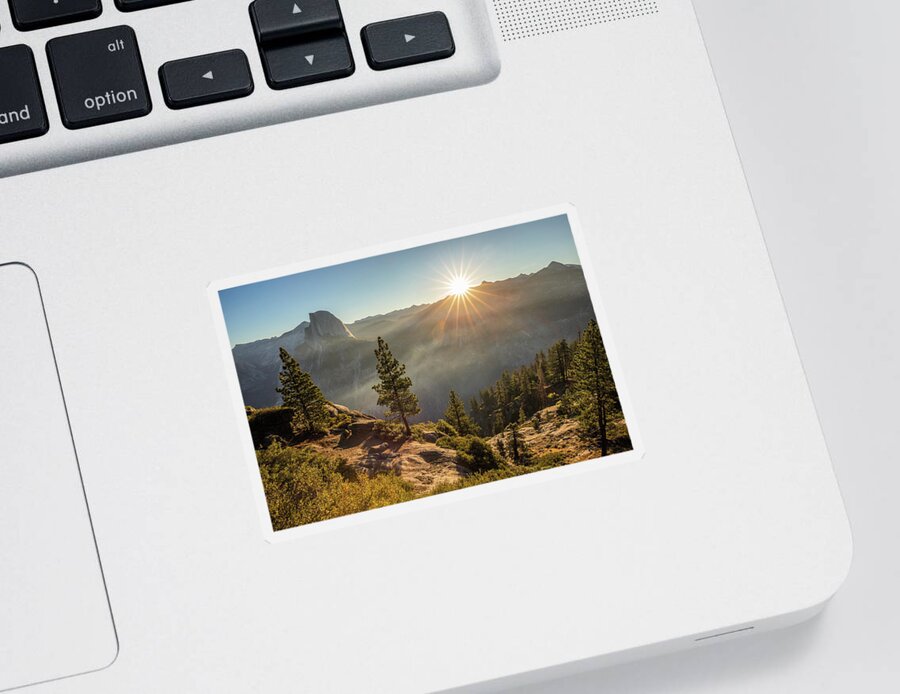 Landscape Sticker featuring the photograph Sunrise at Glacier point by Davorin Mance