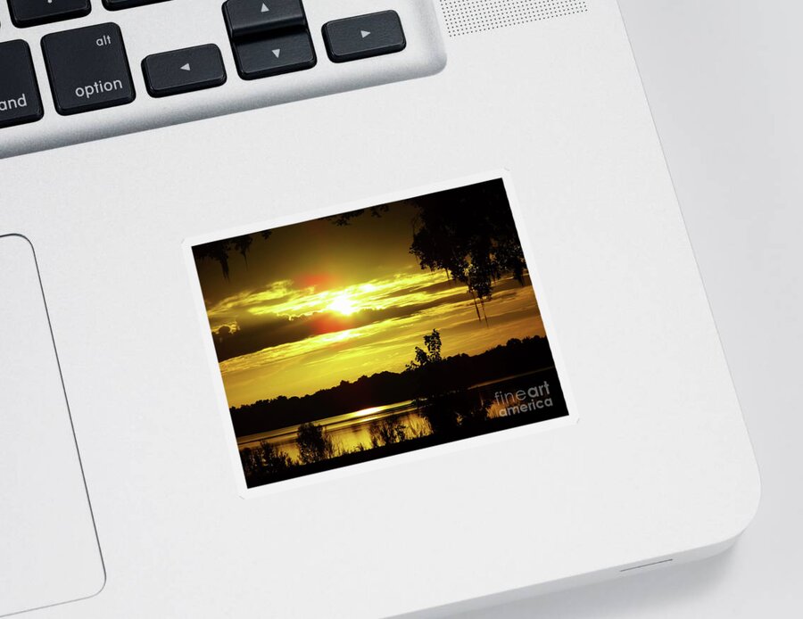 Sunrise Sticker featuring the photograph Sunrise At The Lake by D Hackett