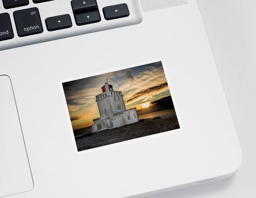 Sunrise Sticker featuring the photograph Sunrise in Dyrholaey by Robert Grac