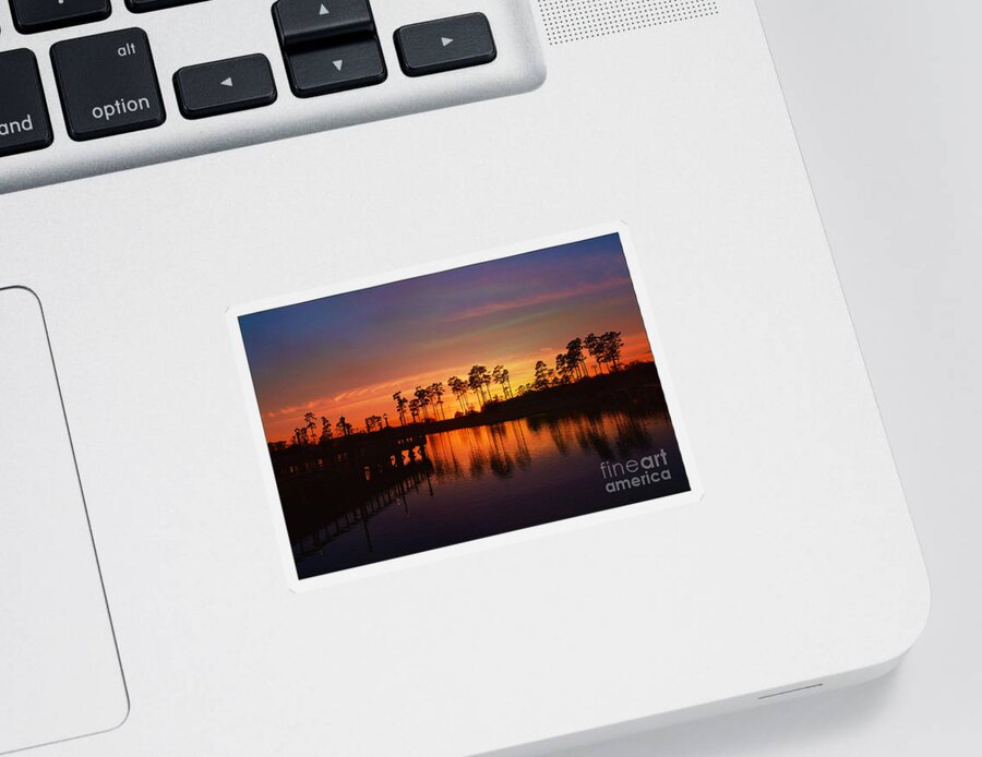 Scenic Sticker featuring the photograph Sunset At Market Commons II by Kathy Baccari