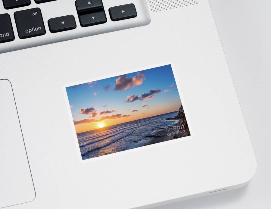 Beach Sticker featuring the photograph Sunset at Swami's Beach by David Levin