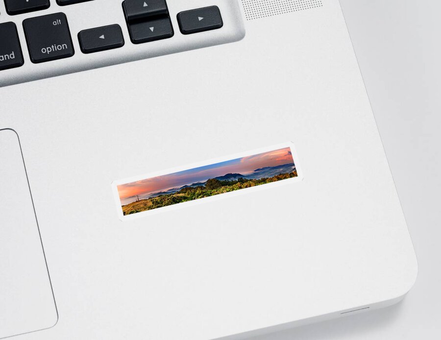 Sunset Sticker featuring the photograph Sunset Cloud Tide Over the Mountains by Weston Westmoreland