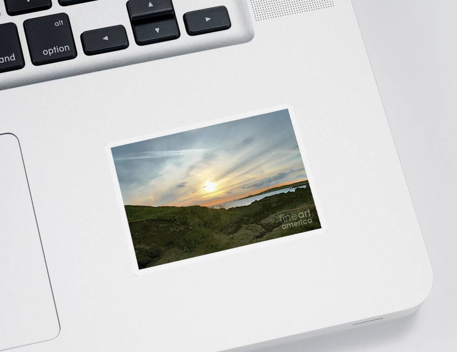 Elie Ness Sticker featuring the photograph Sunset is close. by Elena Perelman