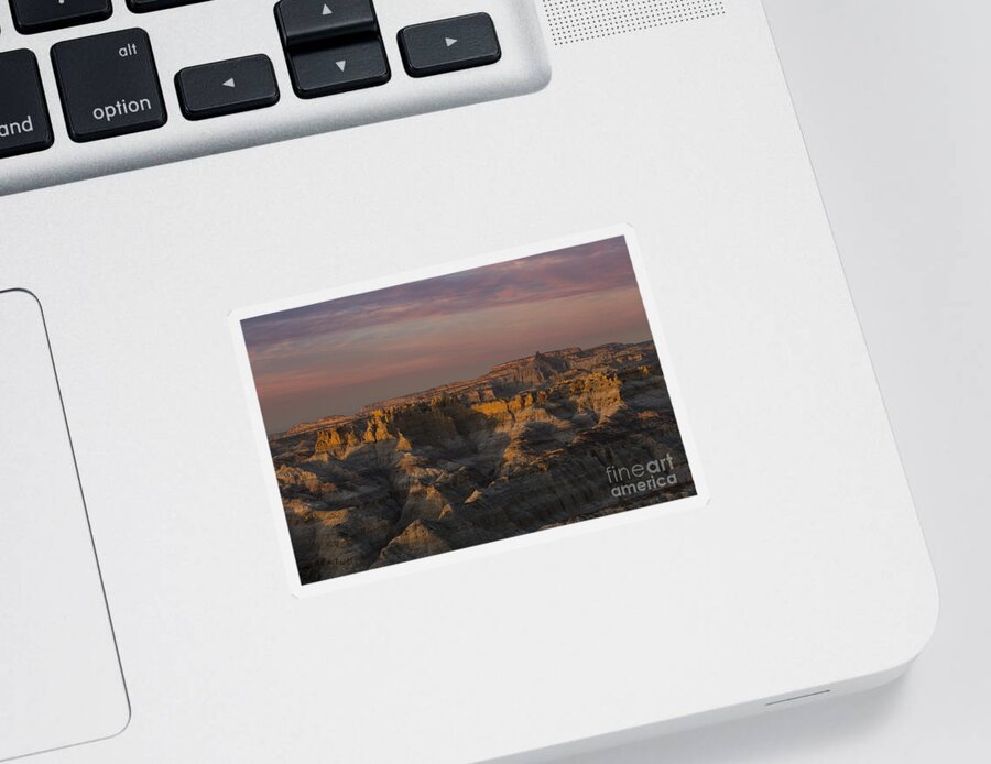 Angel Peak Sticker featuring the photograph Sunset over Angel Peak by Keith Kapple